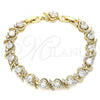 Oro Laminado Tennis Bracelet, Gold Filled Style with White Cubic Zirconia, Polished, Golden Finish, 03.283.0015.08