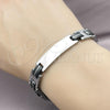 Stainless Steel Solid Bracelet, Polished, Steel Finish, 03.114.0404.08