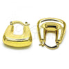 Oro Laminado Small Hoop, Gold Filled Style Chunky Design, Polished, Golden Finish, 02.163.0177.25