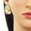 Oro Laminado Stud Earring, Gold Filled Style Hat Design, Polished, Golden Finish, 02.385.0064