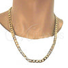 Gold Tone Basic Necklace, Curb Design, Polished, Golden Finish, 04.242.0029.24GT