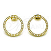 Oro Laminado Stud Earring, Gold Filled Style with Ivory Pearl, Polished, Golden Finish, 02.379.0034