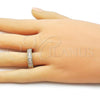Oro Laminado Multi Stone Ring, Gold Filled Style Baguette Design, with White Cubic Zirconia, Polished, Golden Finish, 01.283.0052.07