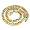 Oro Laminado Basic Anklet, Gold Filled Style Miami Cuban Design, Polished, Golden Finish, 5.223.012.10