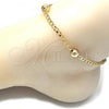 Oro Laminado Fancy Anklet, Gold Filled Style Chunky Design, Polished, Golden Finish, 03.63.2068.10