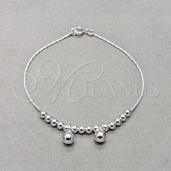 Sterling Silver Fancy Bracelet, Ball Design, Polished, Silver Finish, 03.409.0141.07