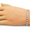 Oro Laminado Basic Bracelet, Gold Filled Style Mariner Design, Diamond Cutting Finish, Tricolor, 03.213.0352.08