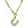 Oro Laminado Fancy Pendant, Gold Filled Style with White Micro Pave, Polished, Golden Finish, 05.341.0041