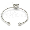 Rhodium Plated Individual Bangle, with Light Turquoise Swarovski Crystals, Polished, Rhodium Finish, 07.239.0010.3 (02 MM Thickness, One size fits all)