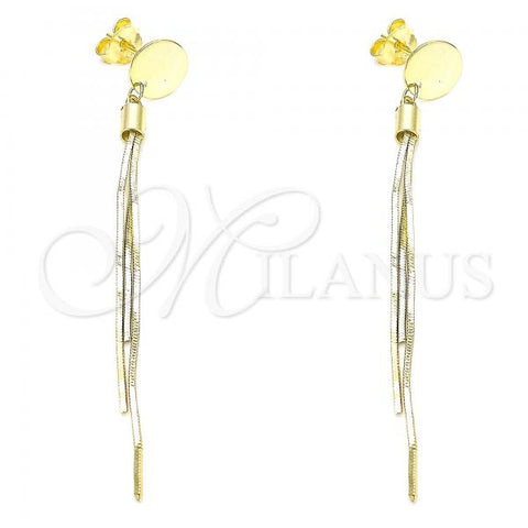 Sterling Silver Long Earring, Polished, Golden Finish, 02.186.0205.1
