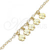 Oro Laminado Charm Anklet , Gold Filled Style Four-leaf Clover Design, Polished, Golden Finish, 03.63.2199.10