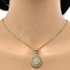 Oro Laminado Religious Pendant, Gold Filled Style Heart Design, Polished, Golden Finish, 05.120.0092