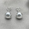 Sterling Silver Stud Earring, Ball Design, Polished, Silver Finish, 02.401.0055.08
