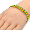 Oro Laminado Fancy Bracelet, Gold Filled Style Multicolor Resin Finish, Golden Finish, 03.60.0132.6.08