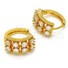 Oro Laminado Small Hoop, Gold Filled Style with White Cubic Zirconia, Polished, Golden Finish, 02.237.0011.15