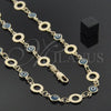 Oro Laminado Necklace and Bracelet, Gold Filled Style Evil Eye Design, with Multicolor Opal, Golden Finish, 06.63.0016