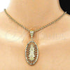 Oro Laminado Religious Pendant, Gold Filled Style Guadalupe Design, Polished, Golden Finish, 5.184.011