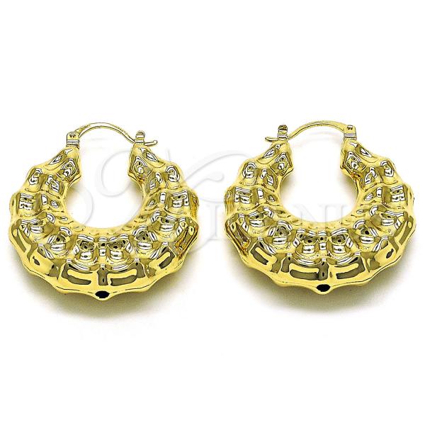 Oro Laminado Medium Hoop, Gold Filled Style Chunky Design, Polished, Golden Finish, 02.170.0421.35