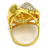 Oro Laminado Multi Stone Ring, Gold Filled Style with White Crystal, Polished, Golden Finish, 01.241.0027.08 (Size 8)