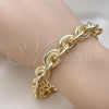 Oro Laminado Fancy Bracelet, Gold Filled Style Rolo Design, Polished, Golden Finish, 03.331.0288.09