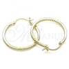 Oro Laminado Medium Hoop, Gold Filled Style with White Micro Pave, Polished, Golden Finish, 02.185.0005.30