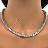 Rhodium Plated Fancy Necklace, with White Cubic Zirconia, Polished, Rhodium Finish, 04.284.0005.1.18