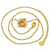 Gold Tone Pendant Necklace, with White Cubic Zirconia and White Micro Pave, Polished, Golden Finish, 04.213.0022.16.GT