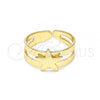 Oro Laminado Toe Ring, Gold Filled Style Star Design, Polished, Golden Finish, 01.233.0024 (One size fits all)