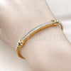 Oro Laminado Individual Bangle, Gold Filled Style with White Cubic Zirconia, Polished, Golden Finish, 07.60.0015