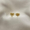 Oro Laminado Stud Earring, Gold Filled Style Ball Design, Polished, Golden Finish, 5.128.006