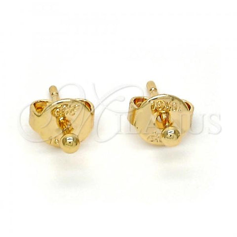 Oro Laminado Stud Earring, Gold Filled Style Ball Design, Polished, Golden Finish, 5.128.006