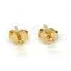 Oro Laminado Stud Earring, Gold Filled Style Ball Design, Polished, Golden Finish, 5.128.006