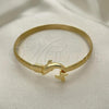 Oro Laminado Individual Bangle, Gold Filled Style Dolphin Design, Polished, Golden Finish, 07.192.0013.1.04 (05 MM Thickness, Size 4 - 2.25 Diameter)