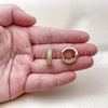 Oro Laminado Huggie Hoop, Gold Filled Style with White Cubic Zirconia, Polished, Golden Finish, 02.283.0268.18