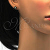 Stainless Steel Stud Earring, Teardrop Design, with Black Cubic Zirconia, Polished, Golden Finish, 02.271.0023.9
