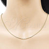 Oro Laminado Basic Necklace, Gold Filled Style Ball Design, Diamond Cutting Finish, Golden Finish, 04.341.0127.20