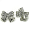 Rhodium Plated Stud Earring, Bow Design, Polished, Rhodium Finish, 02.60.0158.1