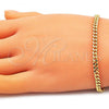 Oro Laminado Basic Bracelet, Gold Filled Style Miami Cuban Design, Polished, Golden Finish, 04.63.1397.07