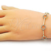 Oro Laminado Tennis Bracelet, Gold Filled Style with White Cubic Zirconia, Polished, Golden Finish, 03.213.0333.08