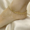 Oro Laminado Basic Anklet, Gold Filled Style Miami Cuban Design, Polished, Golden Finish, 04.213.0169.10