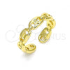 Oro Laminado Multi Stone Ring, Gold Filled Style Puff Mariner Design, Polished, Golden Finish, 01.341.0035