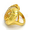 Oro Laminado Multi Stone Ring, Gold Filled Style with White Crystal, Polished, Golden Finish, 01.241.0042.08 (Size 8)