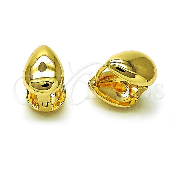 Oro Laminado Huggie Hoop, Gold Filled Style Teardrop Design, Polished, Golden Finish, 02.195.0294.13