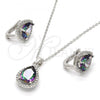 Sterling Silver Earring and Pendant Adult Set, Teardrop Design, with  Cubic Zirconia and White Crystal, Polished, Rhodium Finish, 10.186.0028