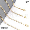 Oro Laminado Basic Necklace, Gold Filled Style Figaro Design, Polished, Golden Finish, 5.222.017.30