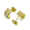 Oro Laminado Stud Earring, Gold Filled Style with Ivory Pearl, Polished, Golden Finish, 02.379.0043