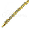 Oro Laminado Fancy Bracelet, Gold Filled Style Infinite Design, with White Micro Pave, Polished, Golden Finish, 03.346.0020.07