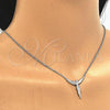 Sterling Silver Pendant Necklace, Angel Design, with White Micro Pave, Polished, Rhodium Finish, 04.336.0009.16