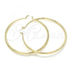 Oro Laminado Extra Large Hoop, Gold Filled Style Diamond Cutting Finish, Golden Finish, 02.213.0164.70