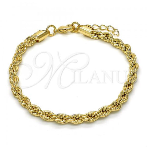 Oro Laminado Basic Bracelet, Gold Filled Style Rope Design, Polished, Golden Finish, 04.213.0103.08